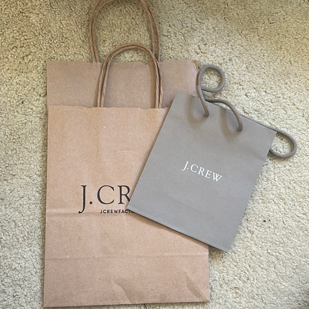 J.Crew Brown and Gray gift Bags. 2 medium & 1 small